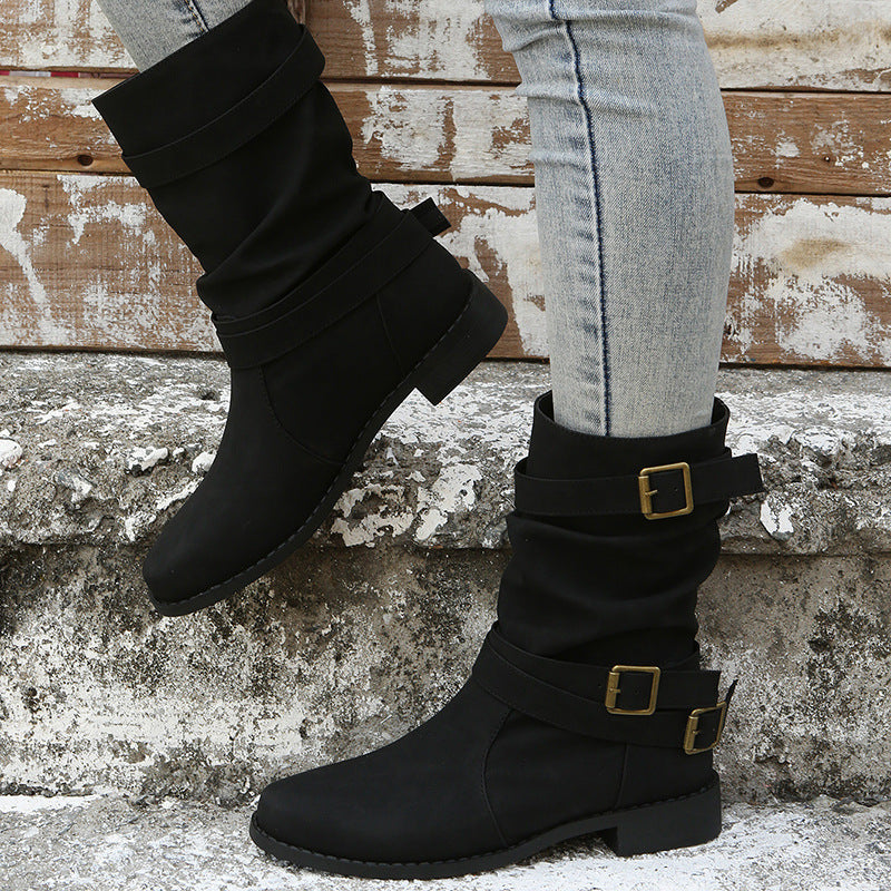 Bottes Vintage Femme à Talon Bas