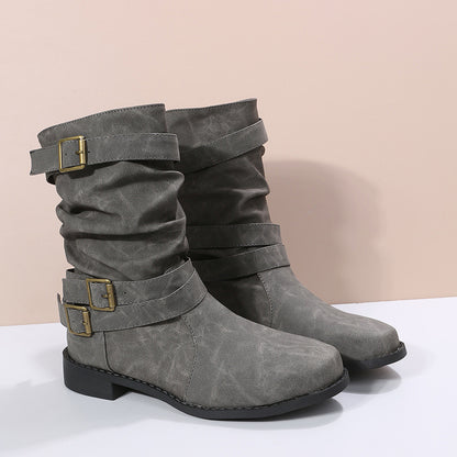 Bottes Vintage Femme à Talon Bas