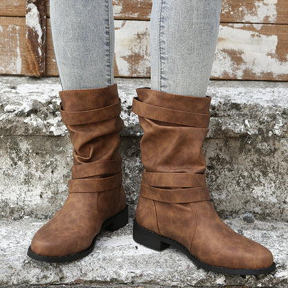 Bottes Vintage Femme à Talon Bas